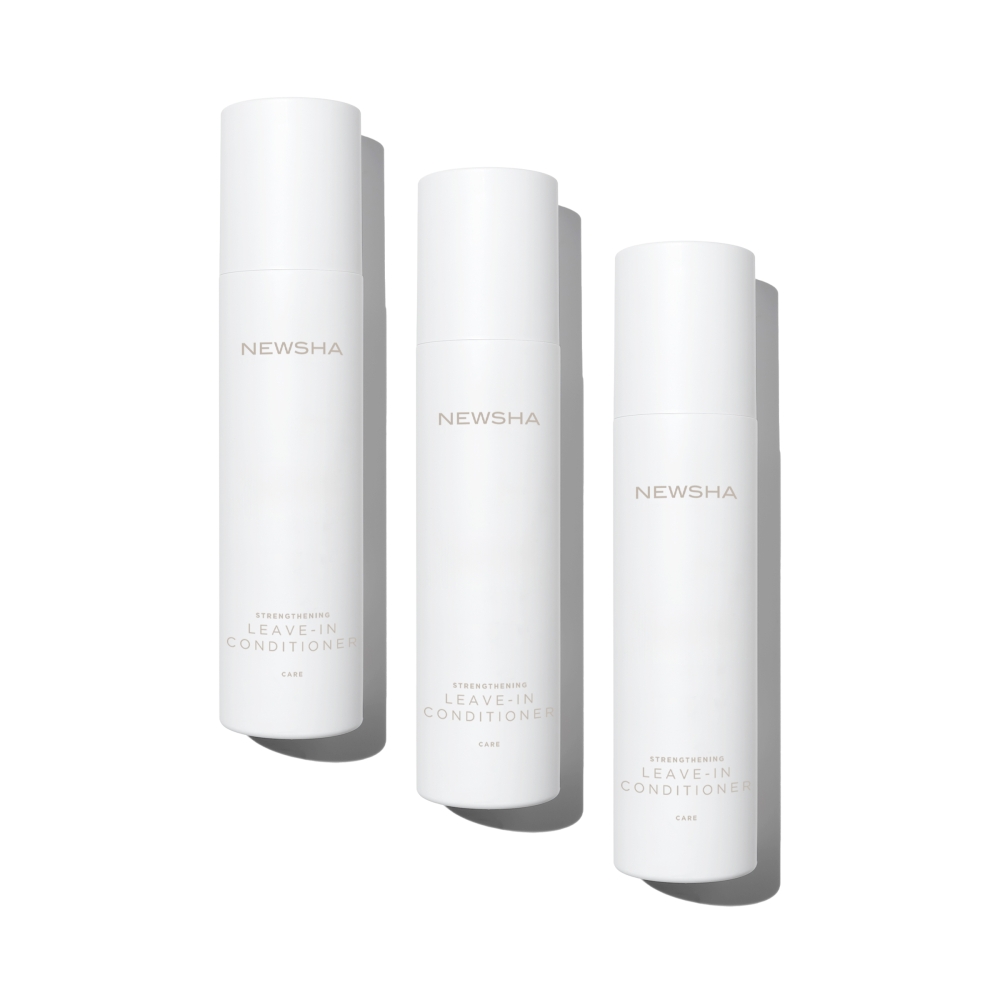 Leave-in Conditioner Set für feines Haar. 3-teiliges Pflegeset mit kräftigendem Leave-in Conditioner ohne Ausspülen für Volumen und bessere Kämmbarkeit, von NEWSHA